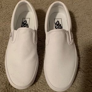 White Slip On Vans